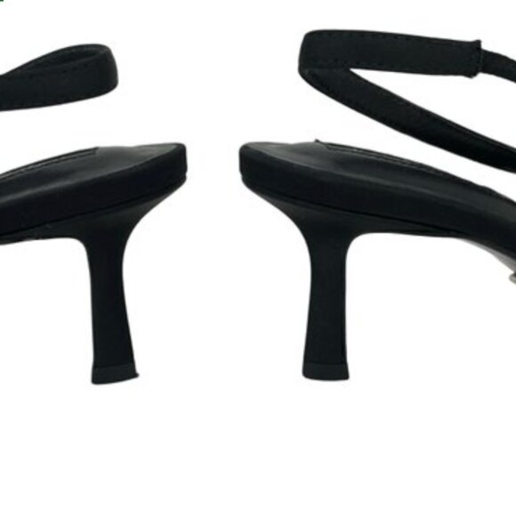 Tony Bianco | Size 8 | Black Stitched Pointed Toe Slingback Heels - Picture 8 of 15